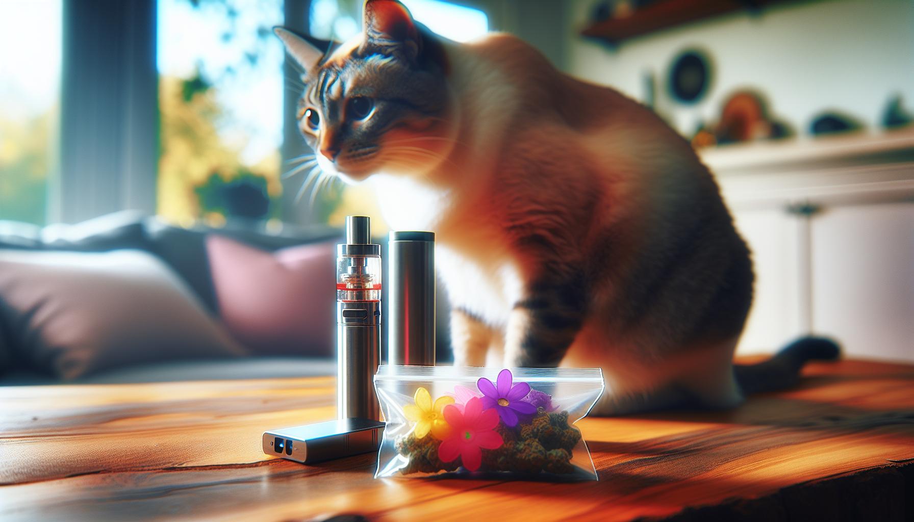 Může kočka inhalovat THC?